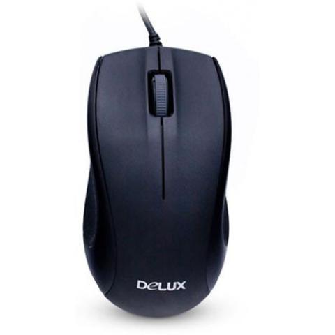 Мышь проводная Delux DLM-375OUB, USB, черный