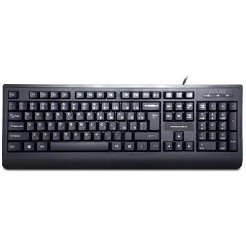 Клавиатура проводная Delux DLK-6010UB, USB, черный