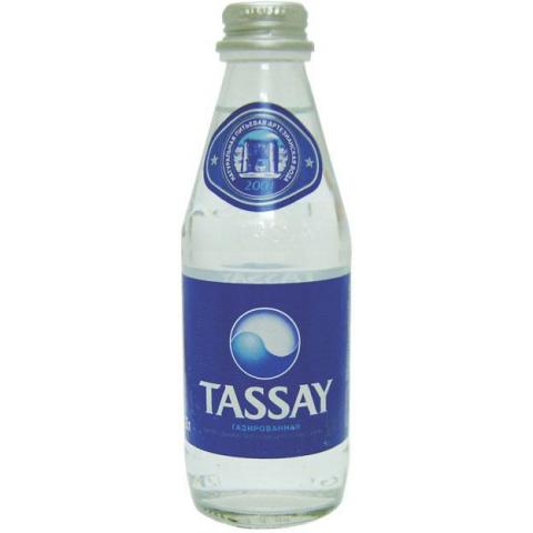 Вода минеральная TASSAY с газом, 0,25л, стекло