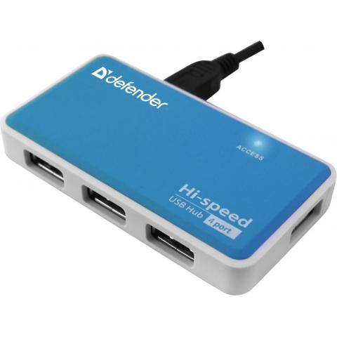 Расширитель USB Defender Quadro Power, 2.0, на 4 порта HUB, блок питания 2A