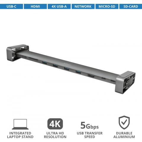 Расширитель TRUST Dalyx Aluminium USB 10 портов 10-in-1 USB-C