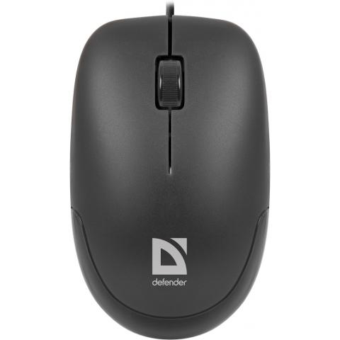 Мышь проводная Defender Datum MM-010, оптическая, черный